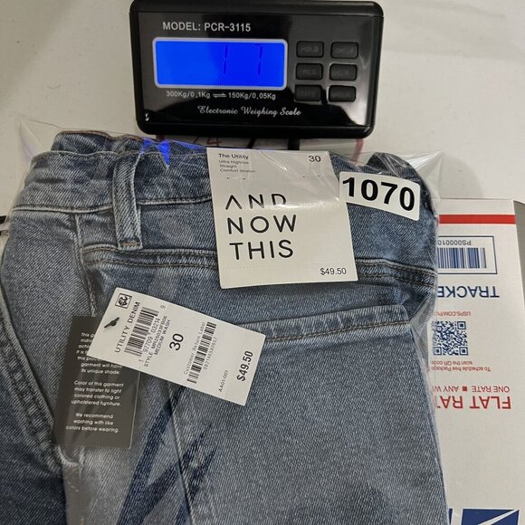 NWT And Now This Womens US 10 Utility Denim Jeans High Rise Straight Leg Skater - Picture 13 of 13